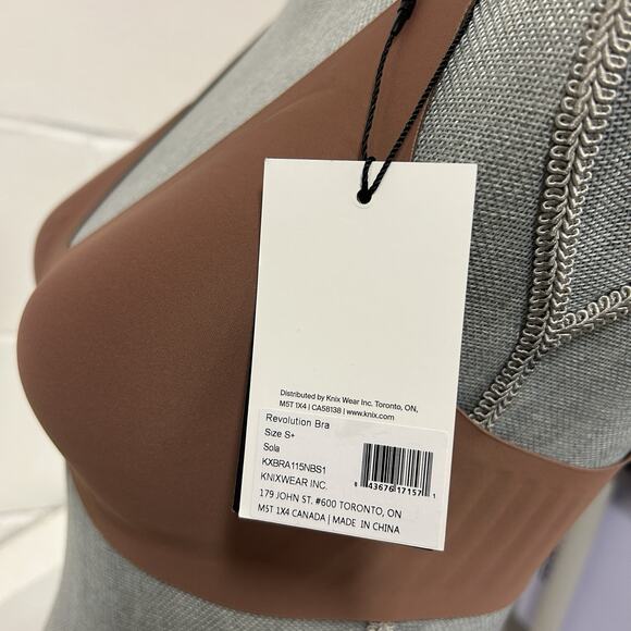 Knix Your Revolution V-Neck Bra Wireless Adjustable Strap Sable Women S+ NWT - Picture 7 of 8